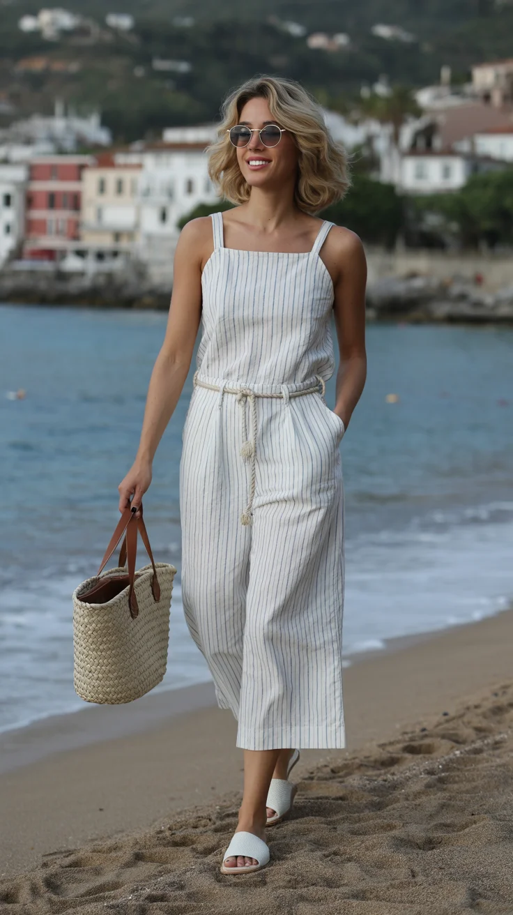 Summer Beach Outfit For Women 2026 Minimal Coastal Chic in Soft Linen Silhouettes