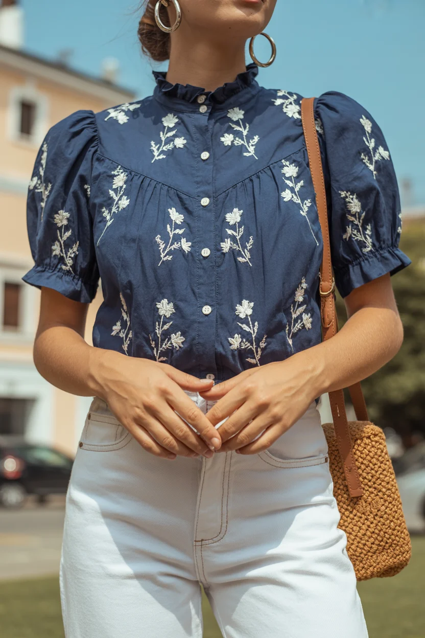 summer blouses for women 2026 Vintage-Inspired Detail with a Fresh Summer Feel