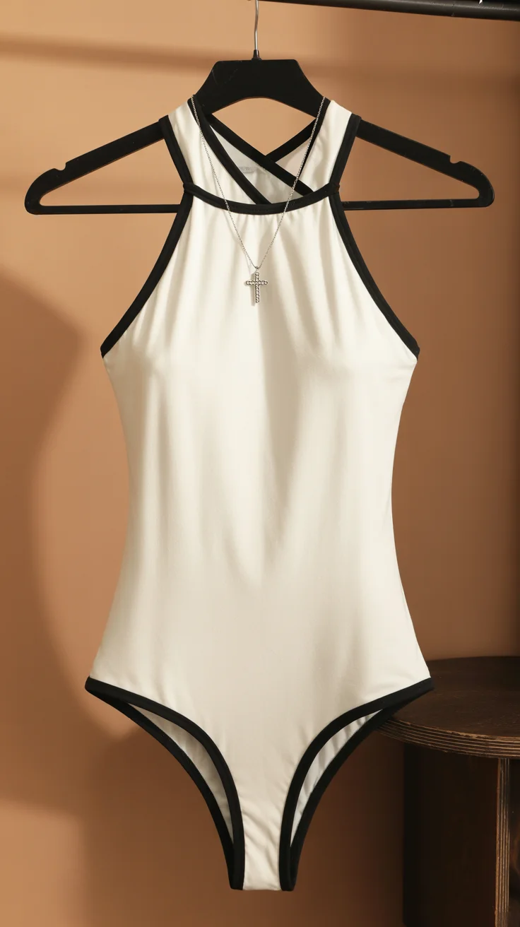 summer bodysuit outfits for women 2026 Graphic Contrast The Minimalist Black and White Statement