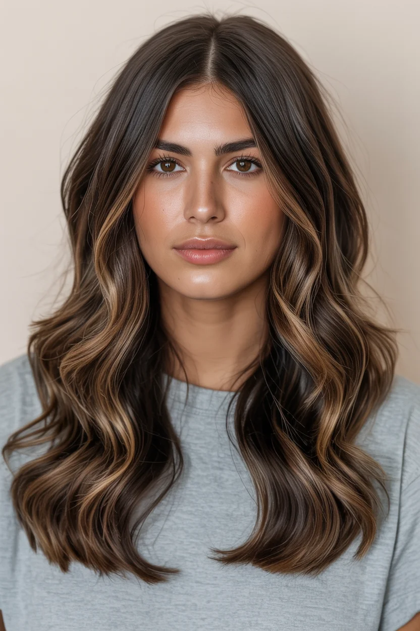 summer brunette hair color for women 2026 Warm Chestnut Brunette with High-Definition Highlights