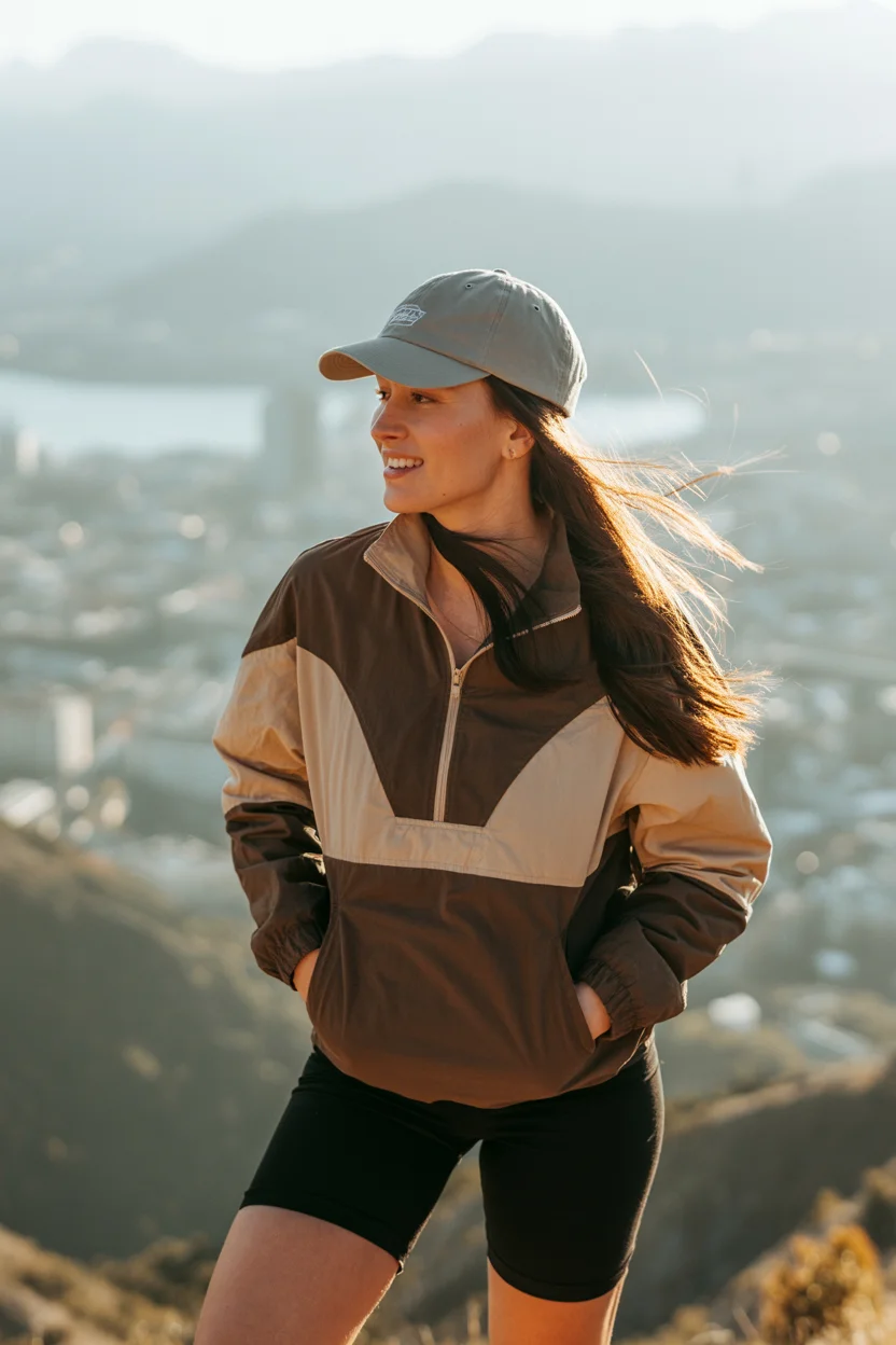 summer camping outfits for women 2026 windbreaker energy for breezy mountain mornings