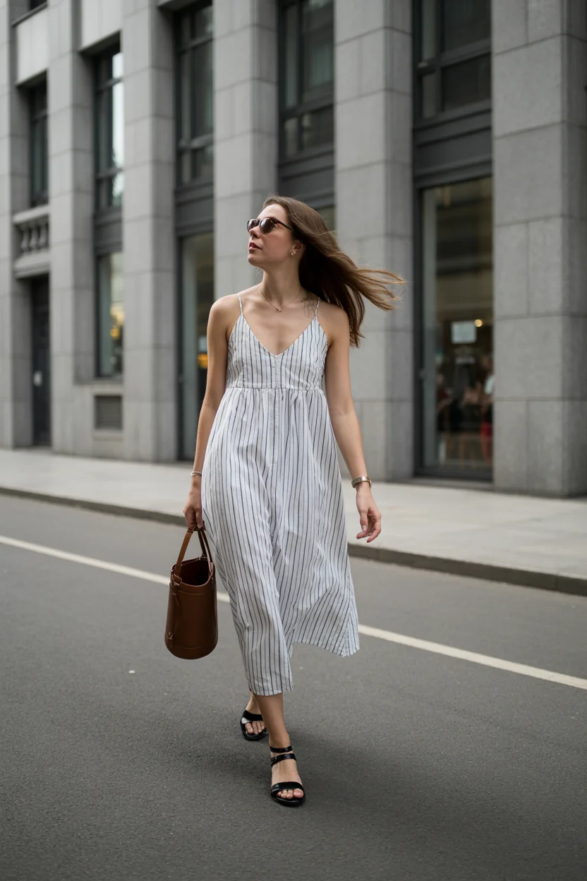 summer clothes for women 2026 Striped Midi Dress and City Ease