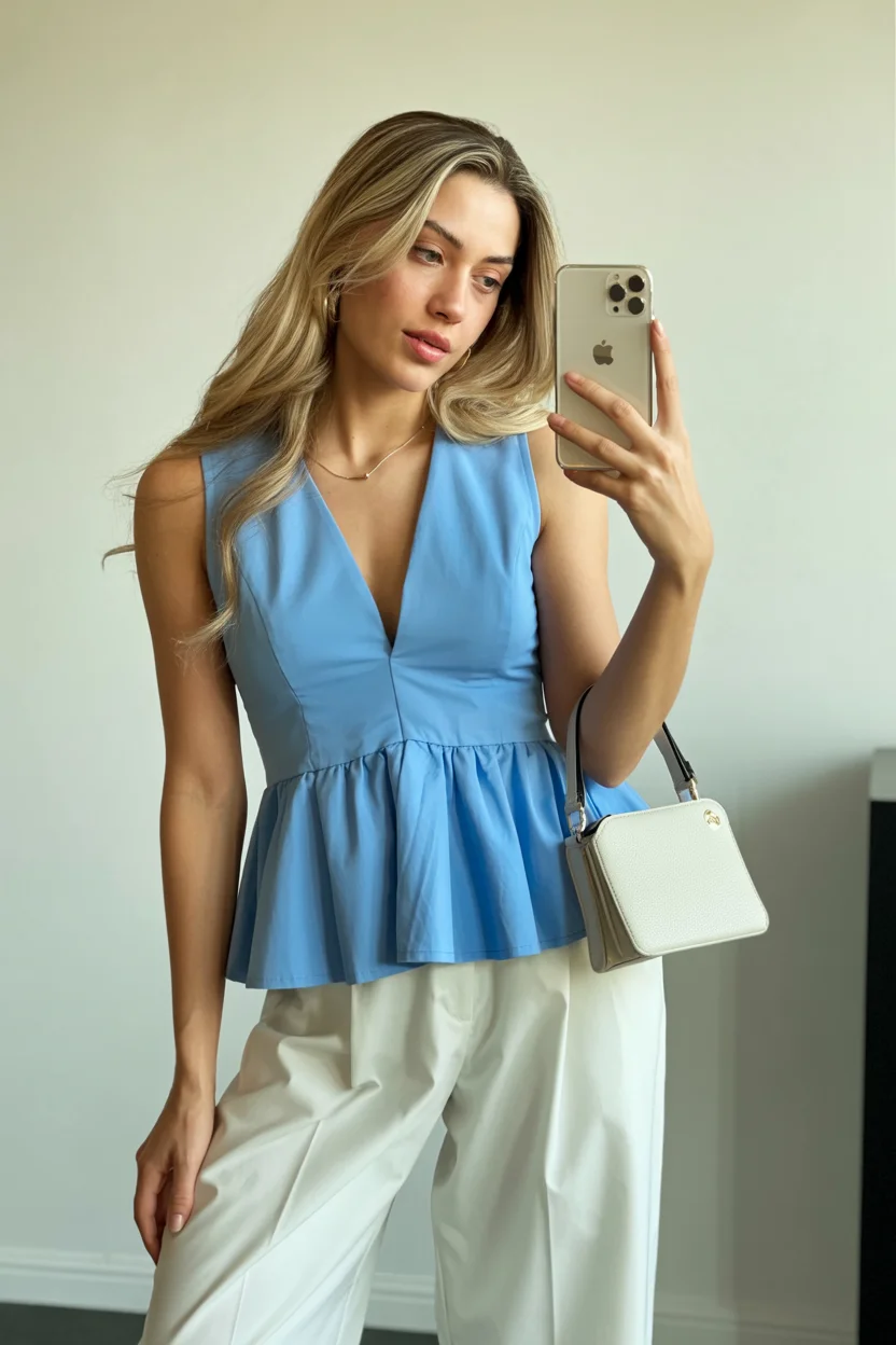 summer clothes for women 2026 Soft Blue Layers and Everyday Femininity