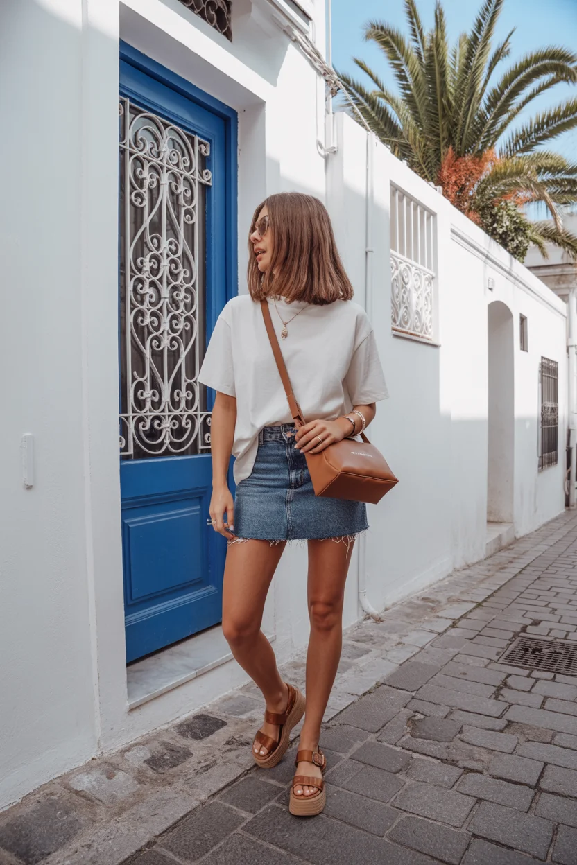 summer clothes for women 2026 The White Tee and Denim Mini Reset