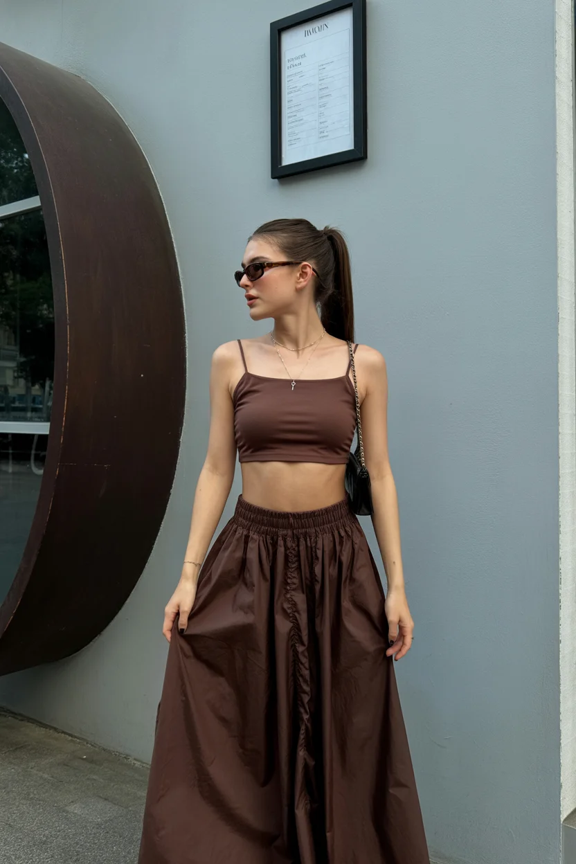 summer crop top outfits for women 2026 Monochrome But Make It Interesting