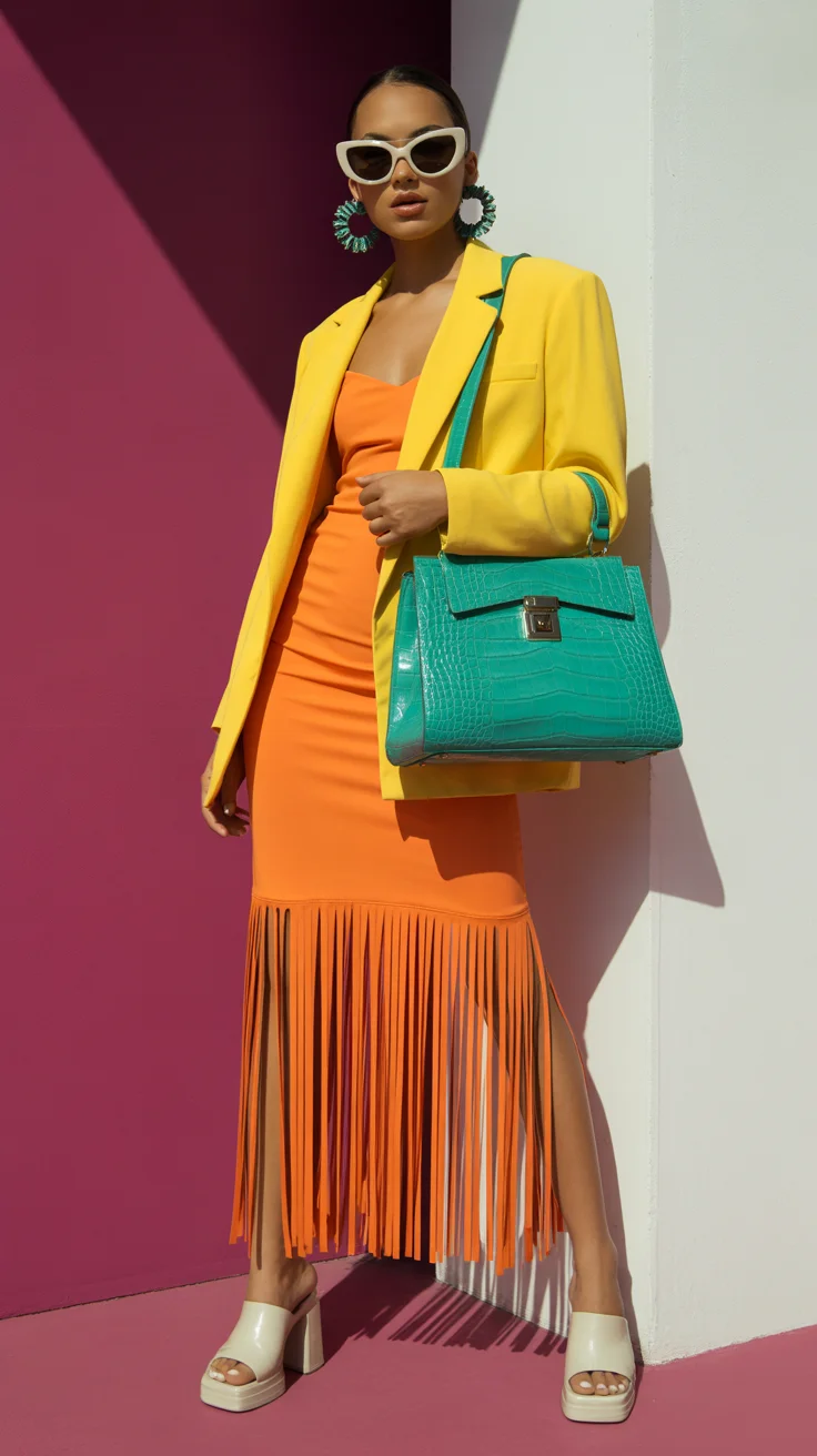 summer fashion outfits for women 2026 Bold Citrus Tones and Playful Contrast Dressing
