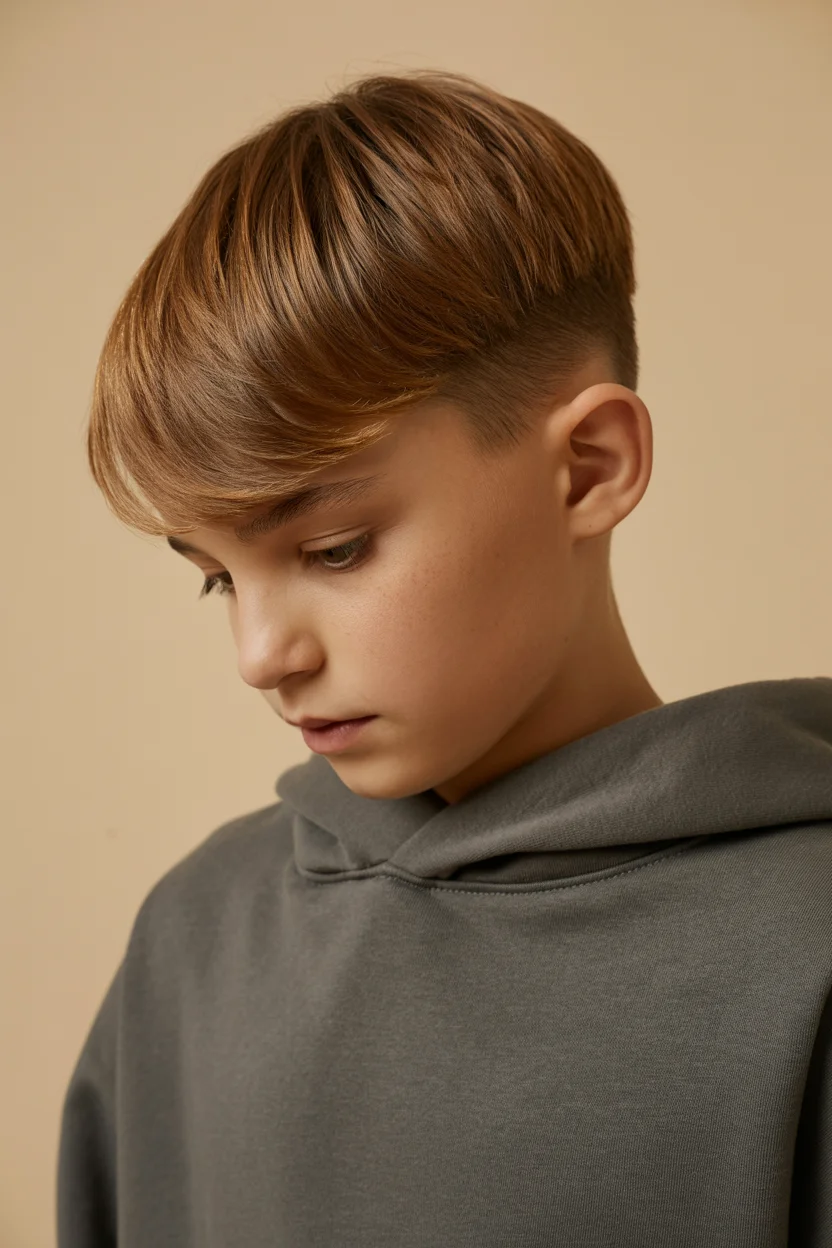 Summer haircuts for boys 2026 Soft Taper with Long Fringe - The Subtle Volume Shift