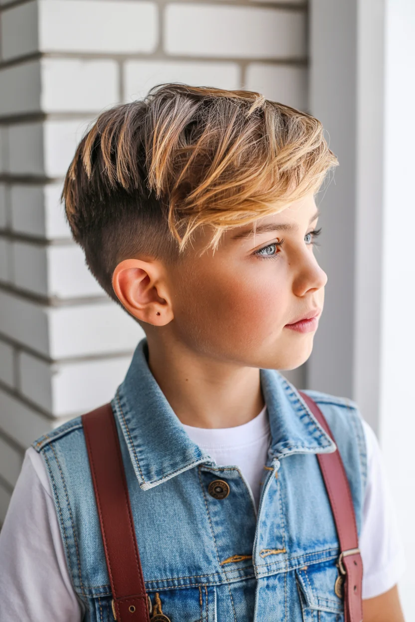 Summer haircuts for boys 2026 Highlighted Undercut - The Sun-Kissed Contrast