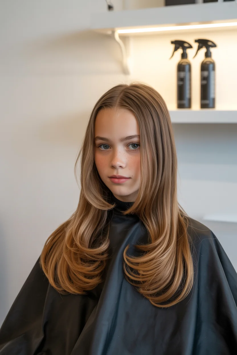 Summer haircuts for girls 2026 Glossy Layered Cut with Sculpted Ends
