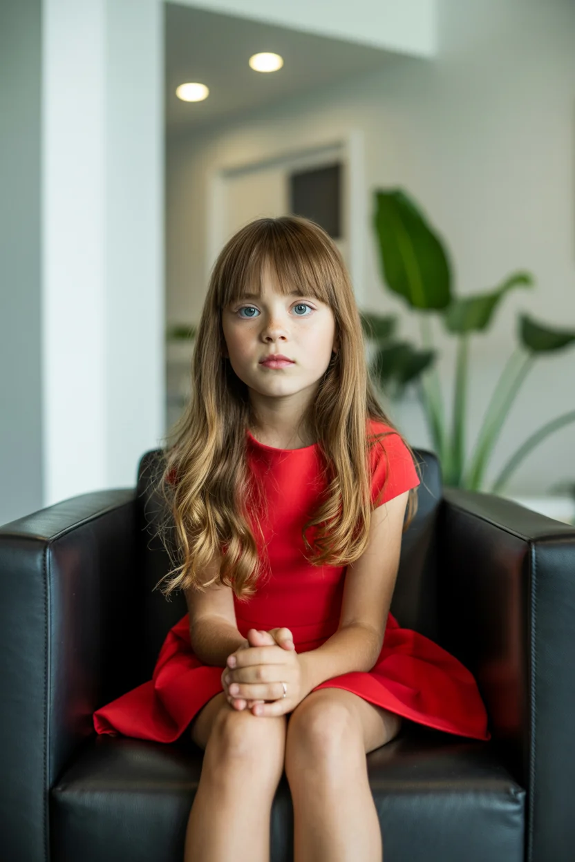 Summer haircuts for girls 2026 Long Soft Layers with Classic Straight Bangs