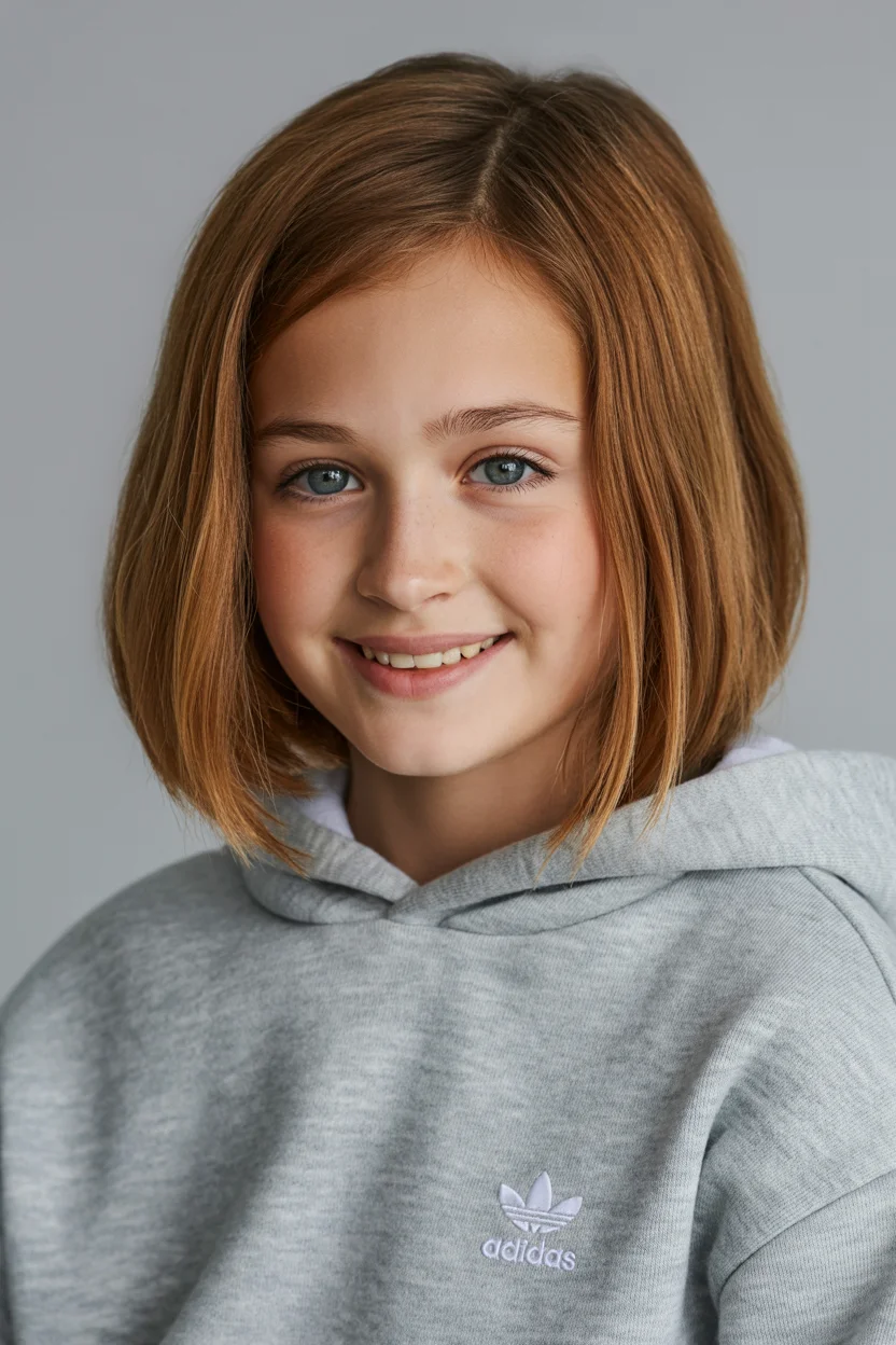 Summer haircuts for girls 2026 Warm-Toned Sleek Bob with Subtle Shine