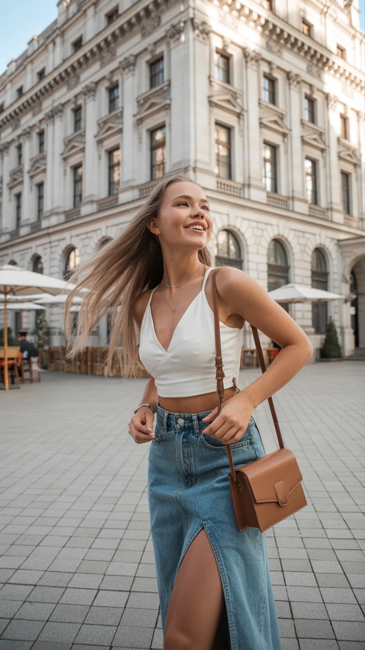 summer night going out outfits 2026 City Girl Ease with a Denim Statement