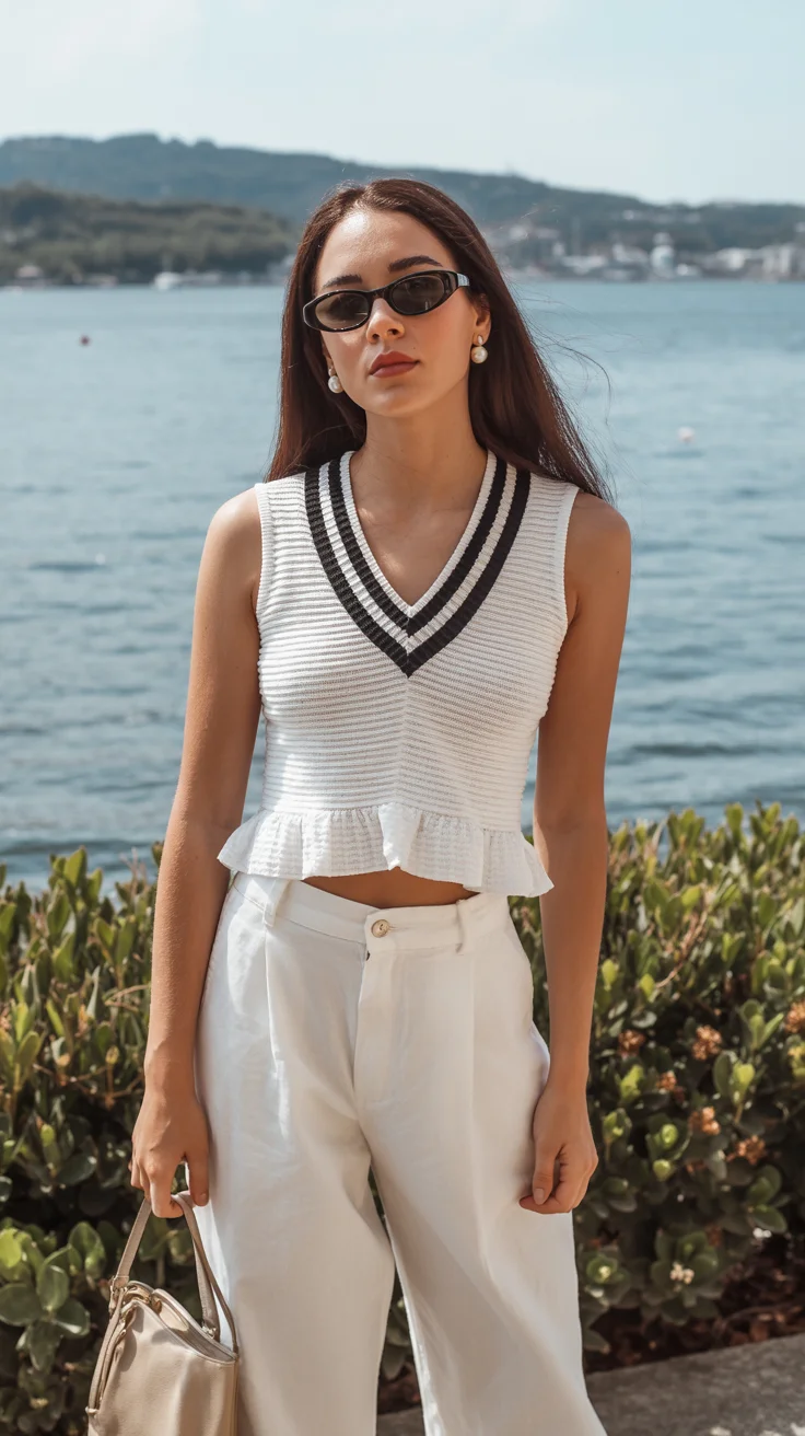 summer old money outfit for women 2026 Textured Femininity by the Sea
