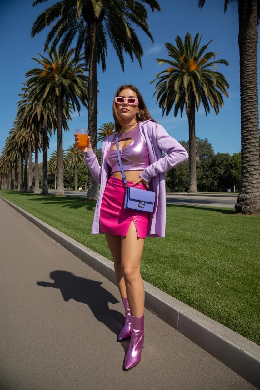 summer rave outfit for women 2026 Glossy Color Play and Statement Confidence