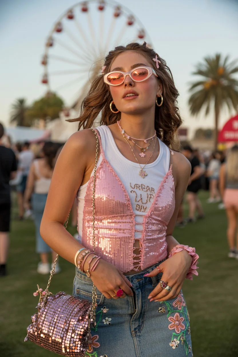 summer rave outfit for women 2026 Soft Glam Meets Playful Layers