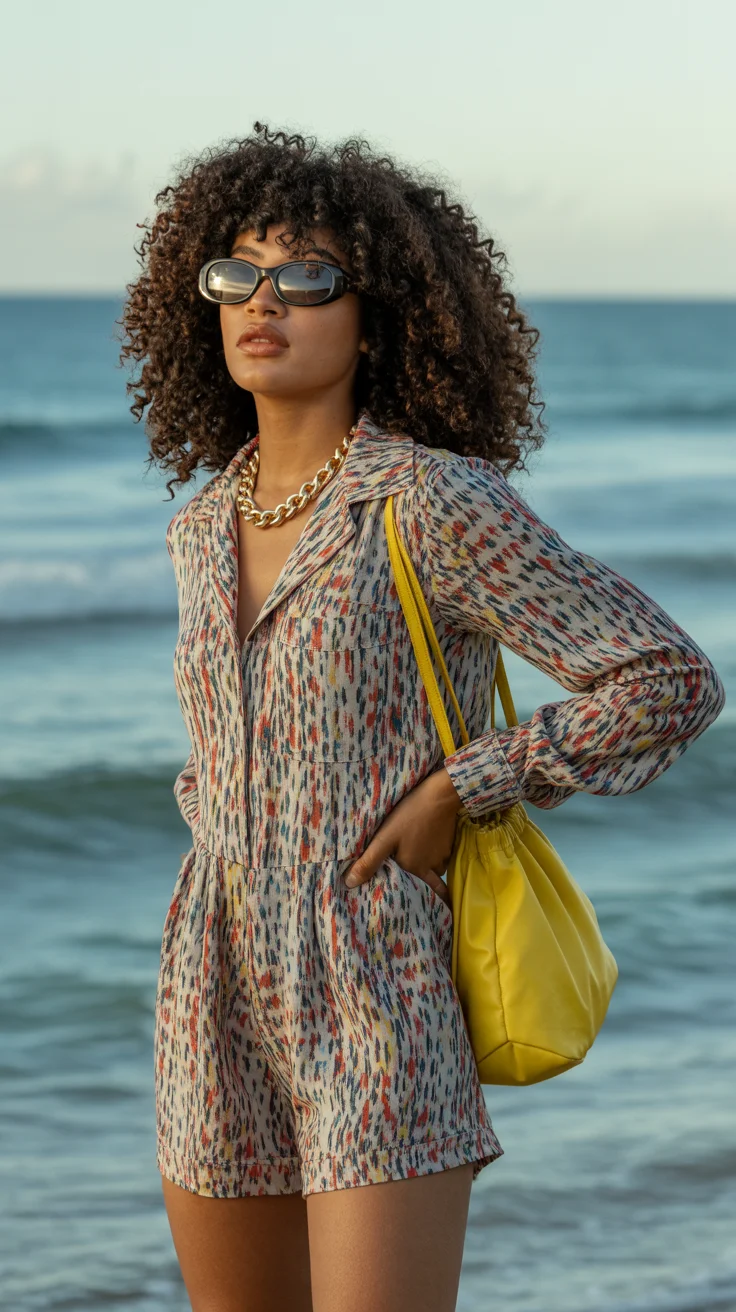 summer romper outfits for women 2026 Printed Ease With a Hint of Coastal Drama