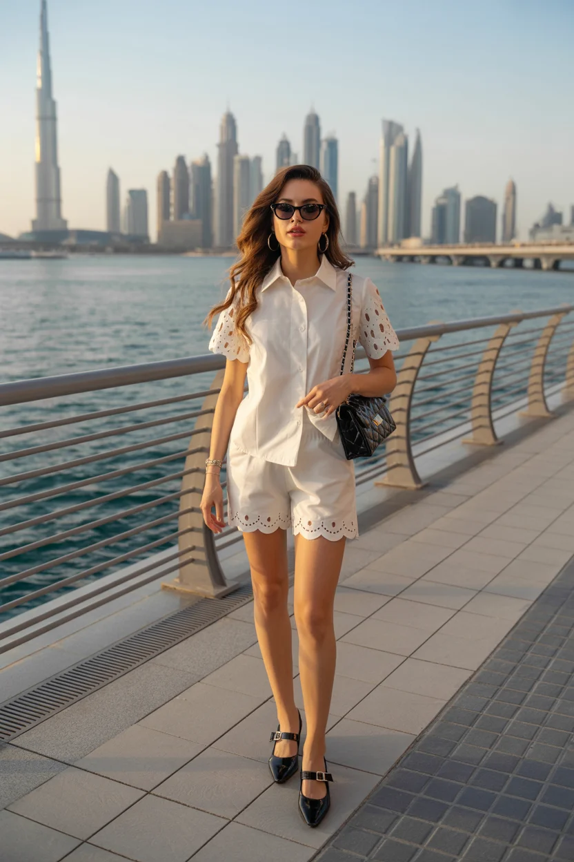 summer set outfits for women 2026 Crisp White Sets That Feel Instantly Polished