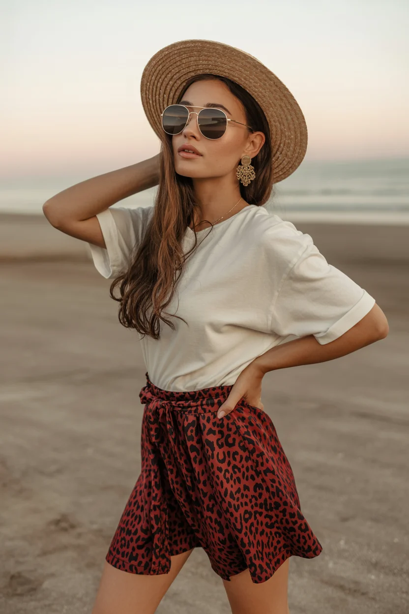 summer skirt outfits 2026 Animal Print Minis with a Relaxed Edge