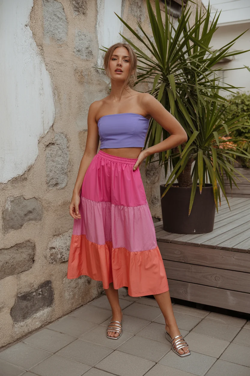 summer skirt outfits 2026 Color Blocking and That Confident Summer Statement