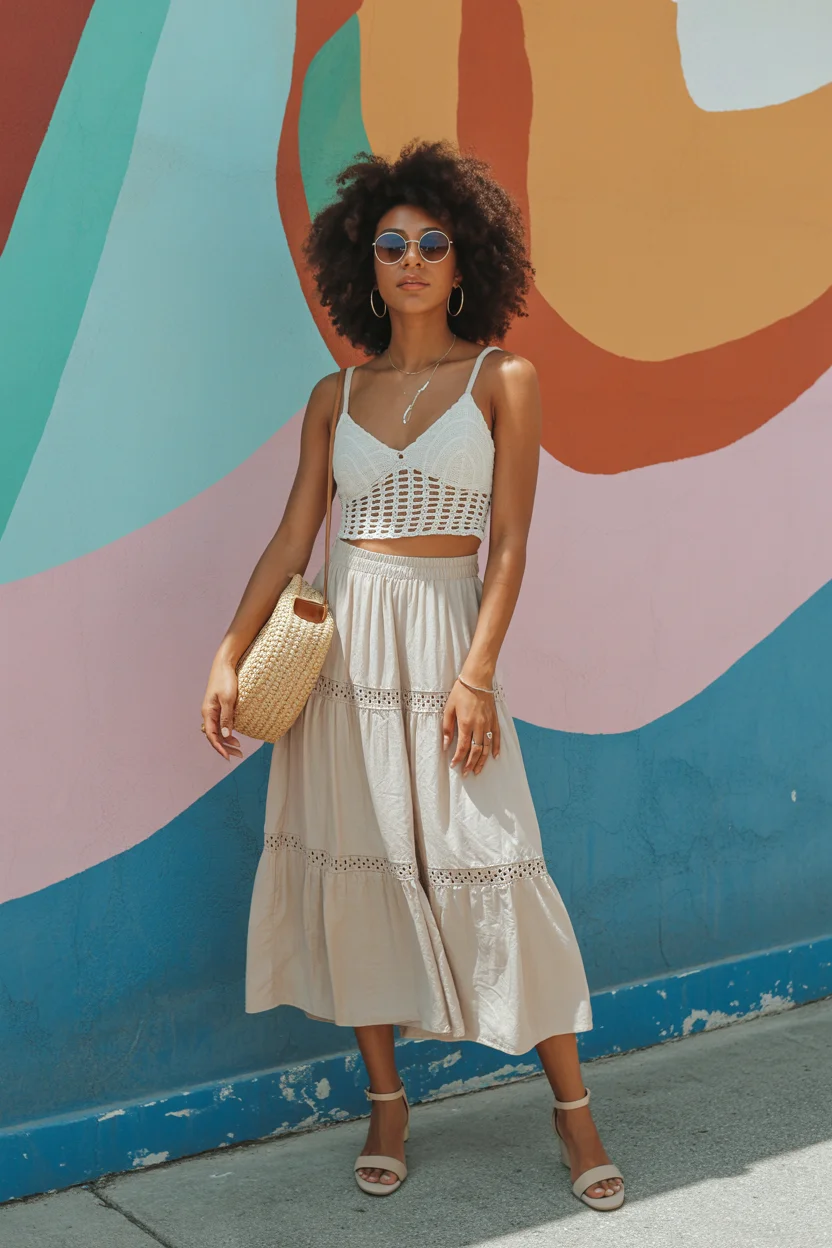 summer skirt outfits 2026 Minimal Boho That Feels Like a Breath of Fresh Air