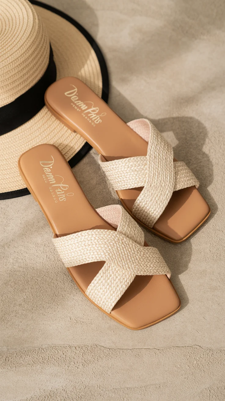 summer slides for women 2026 Soft Neutrals That Feel Like a Vacation You Didn’t Plan