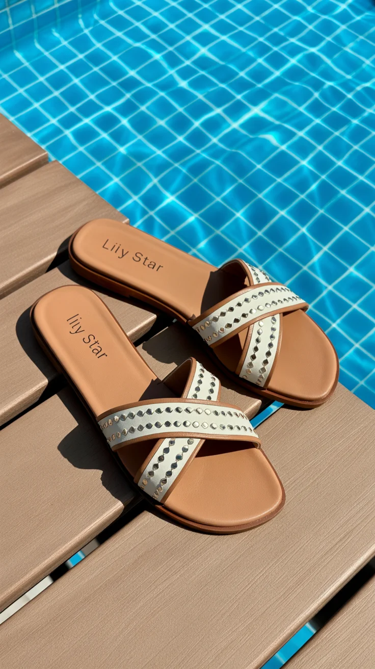 summer slides for women 2026 Studded Straps That Add Just Enough Edge