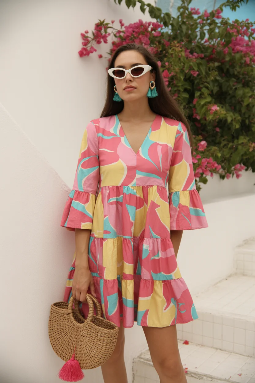 summer sundresses for women 2026 Color-Blocked Joy and Playful Volume
