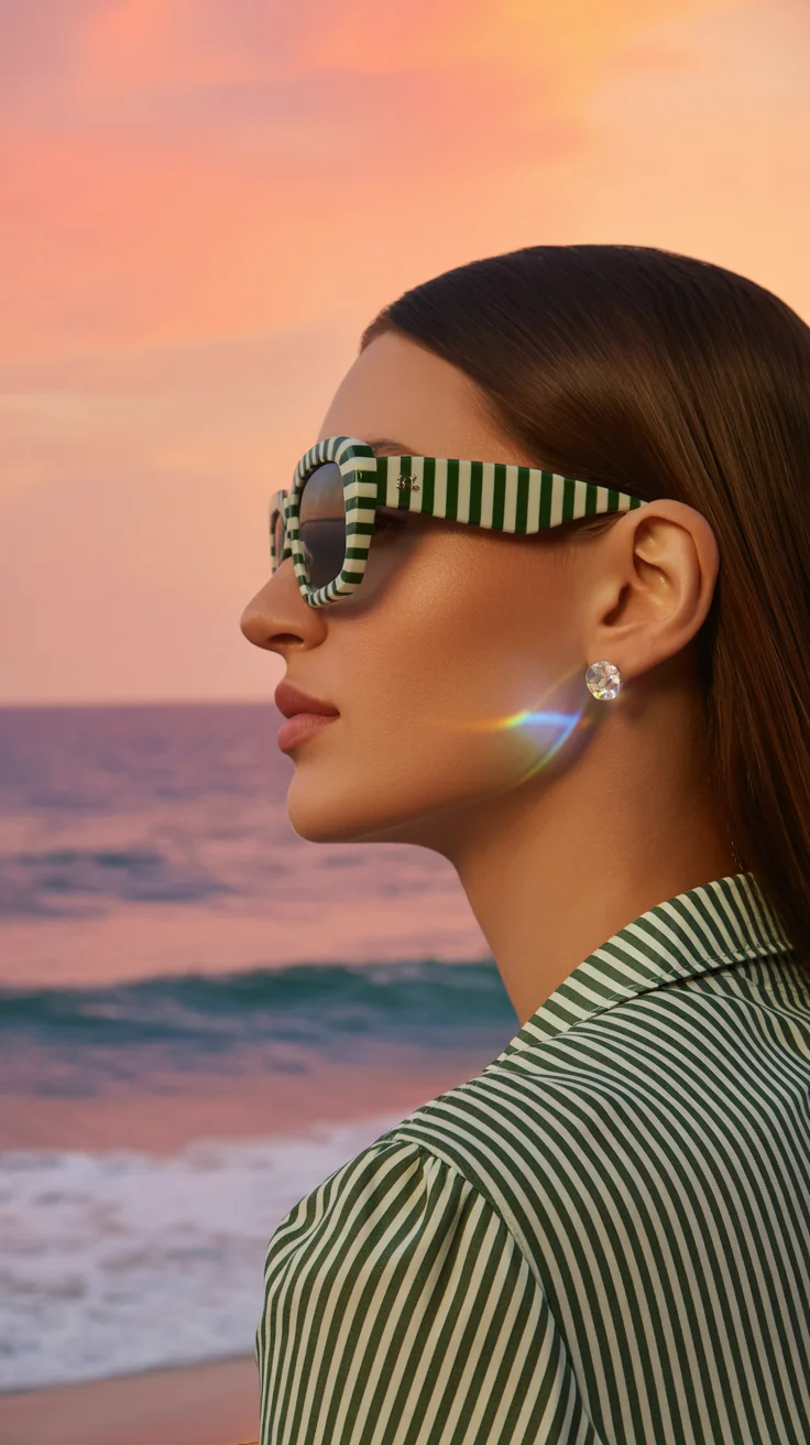 summer sunglasses for women 2026 Playful Stripes and Statement Frames