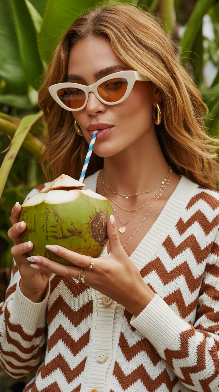 summer sunglasses for women 2026 Tropical Ease with Creamy Cat-Eye Frames