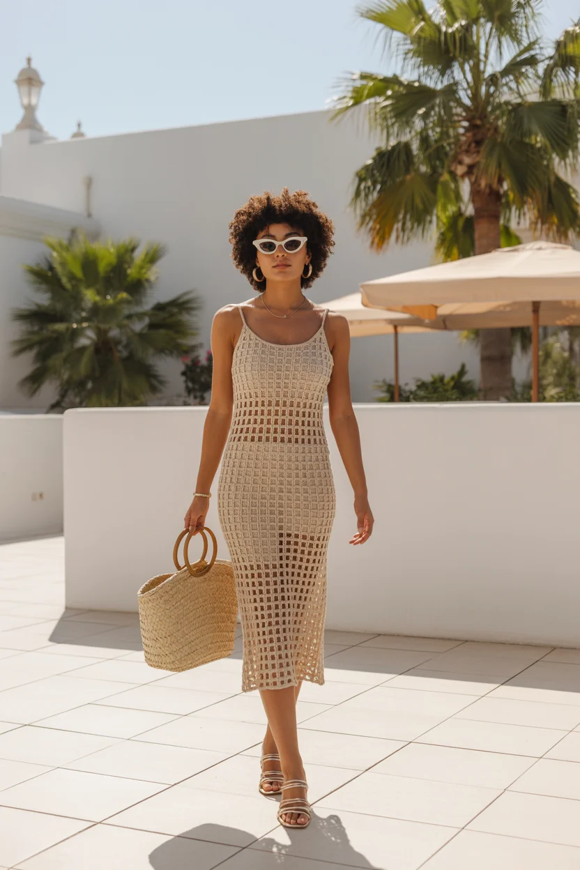summer vacation resort outfits 2026 Textured Neutrals