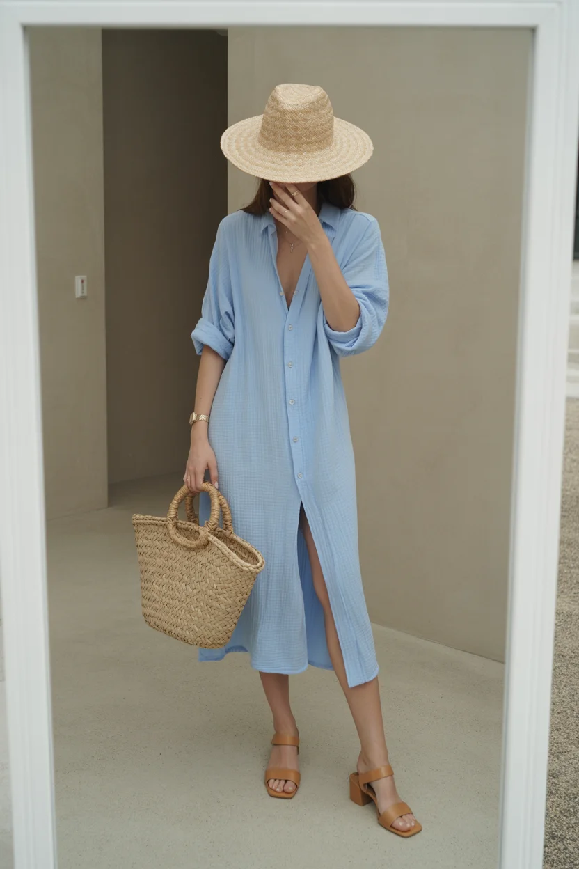 summer vacation resort outfits 2026 Breezy Shirt Dresses