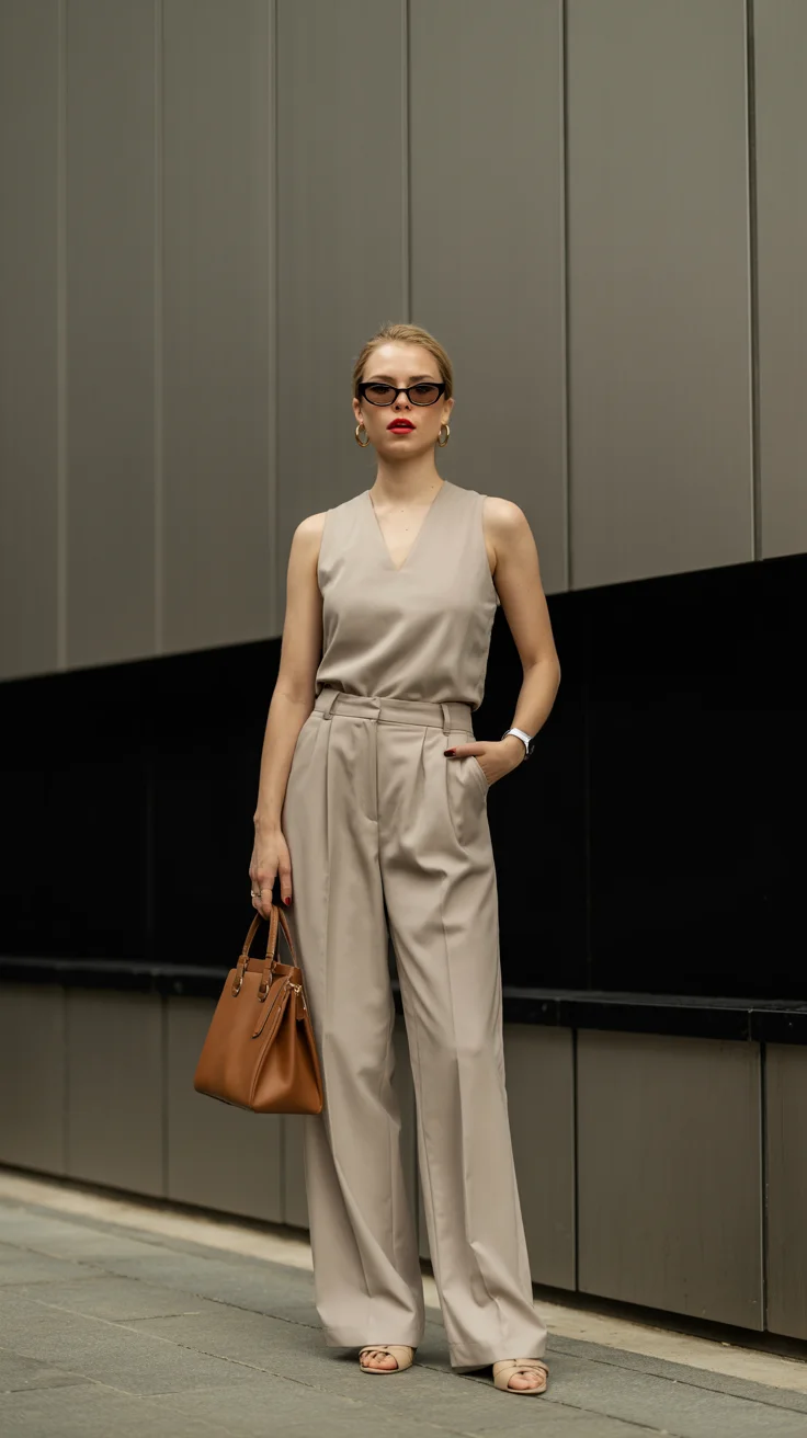 summer work outfits for the office 2026 Monochrome Beige That Means Business