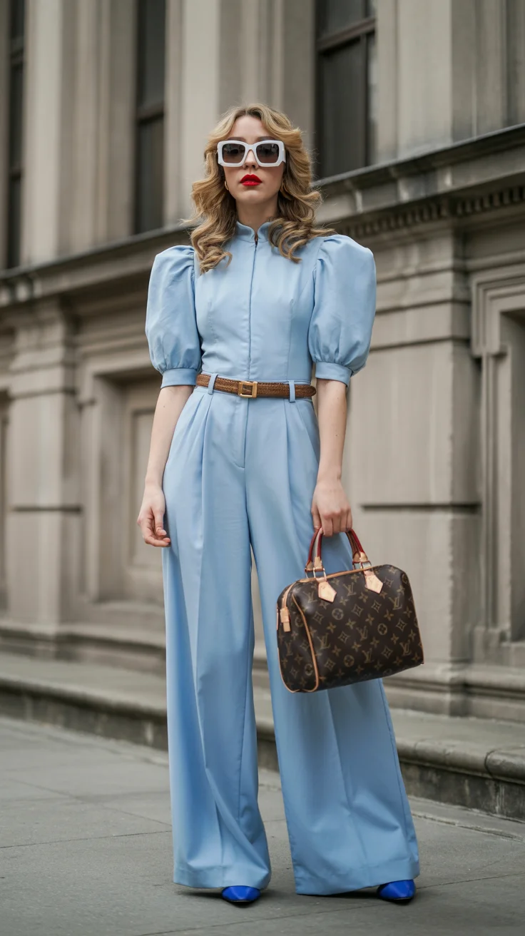 summer work outfits for the office 2026 Soft Retro Jumpsuit with a Power Twist