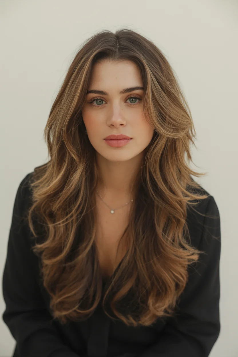 textured summer haircuts for long hair 2026 Soft Layered Volume with Airy Ends