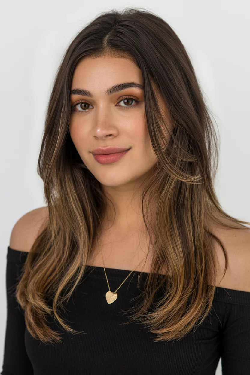 textured summer haircuts for long hair 2026 Sleek Natural Layers with Subtle Texture