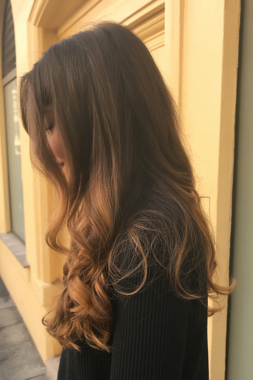 textured summer haircuts for long hair 2026 Golden Flow Layers with Sunlit Movement