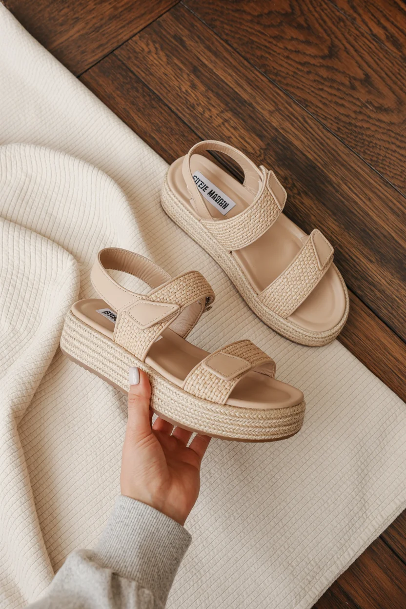 Trendy ideas for summer footwear 2026 soft volume and woven ease - the new neutral platforms