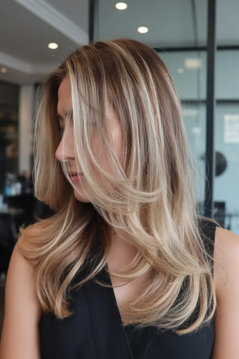 trendy summer haircut 2026 Dimensional Blonde Layers with Soft Volume Finish