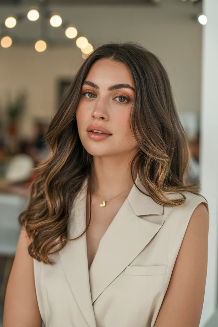 trendy summer haircut 2026 Polished Summer Waves with Subtle Face-Framing Light