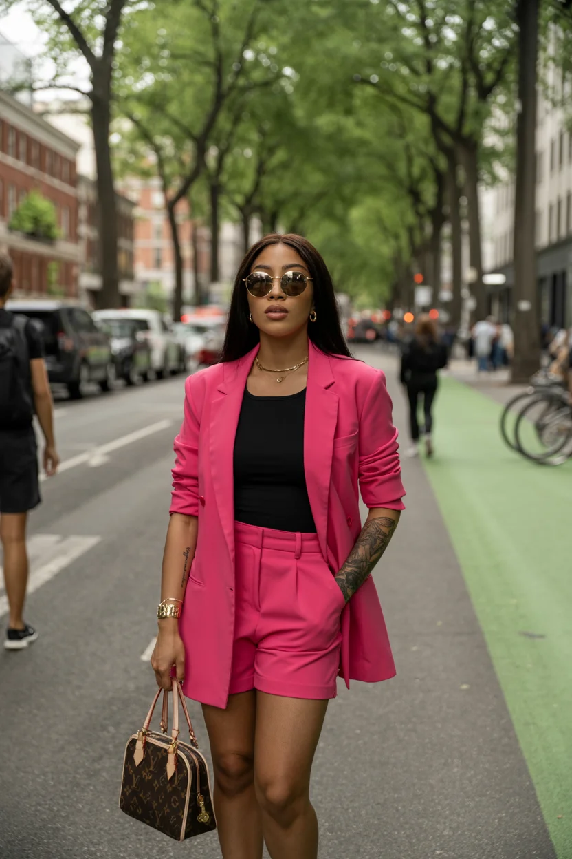 trendy summer outfits for black woman 2026 Power Color Meets Tailored Confidence