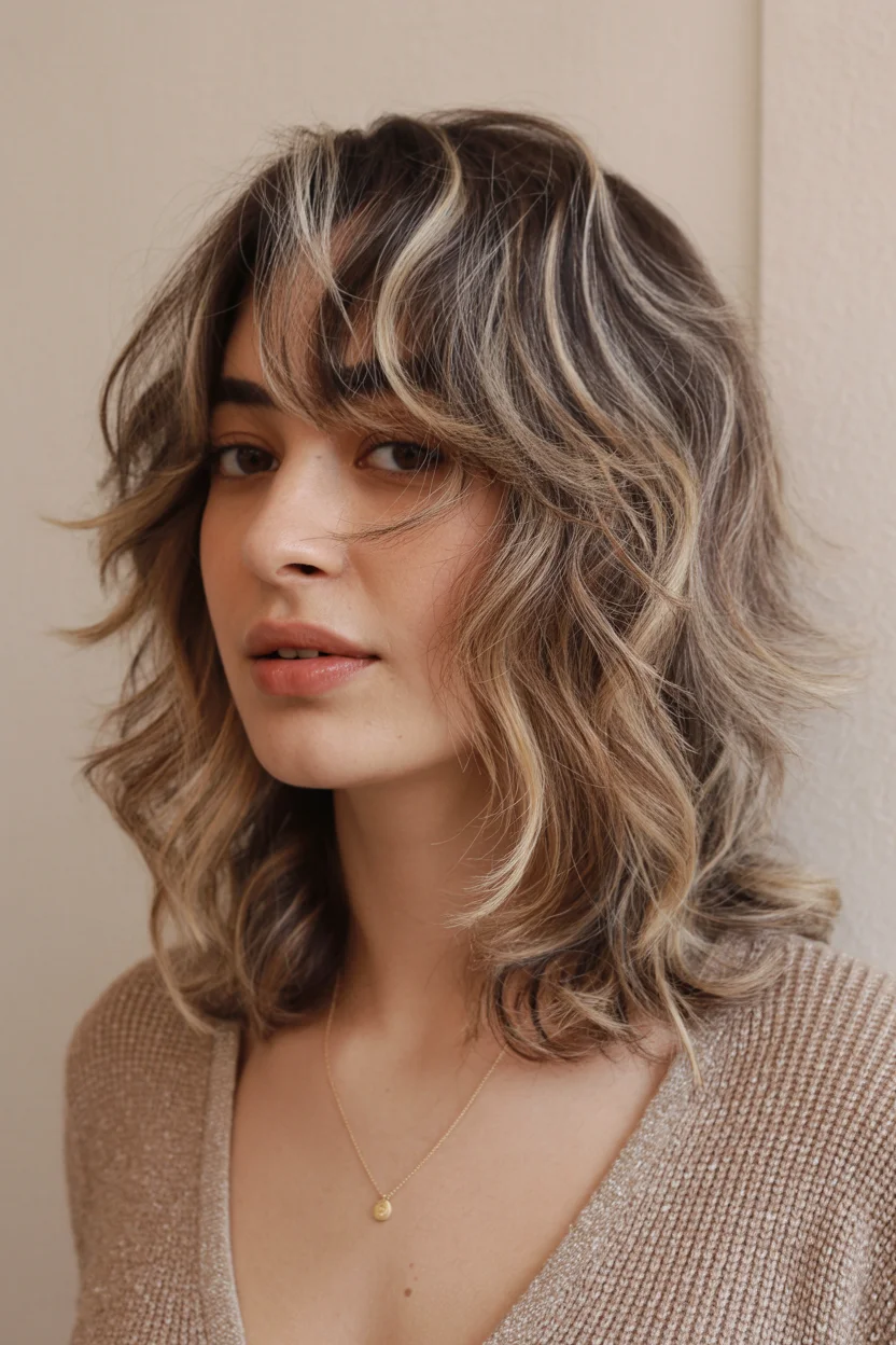versatile summer haircuts for medium hair 2026 Textured Medium Cut with Soft Balayage Ribbons