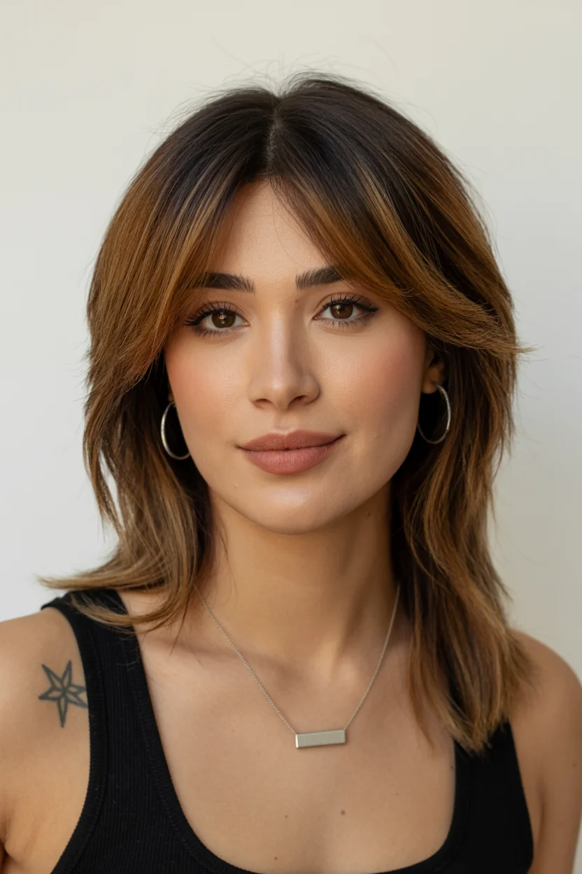 versatile summer haircuts for medium hair 2026 Modern Layered Cut with Soft Face-Framing Flow