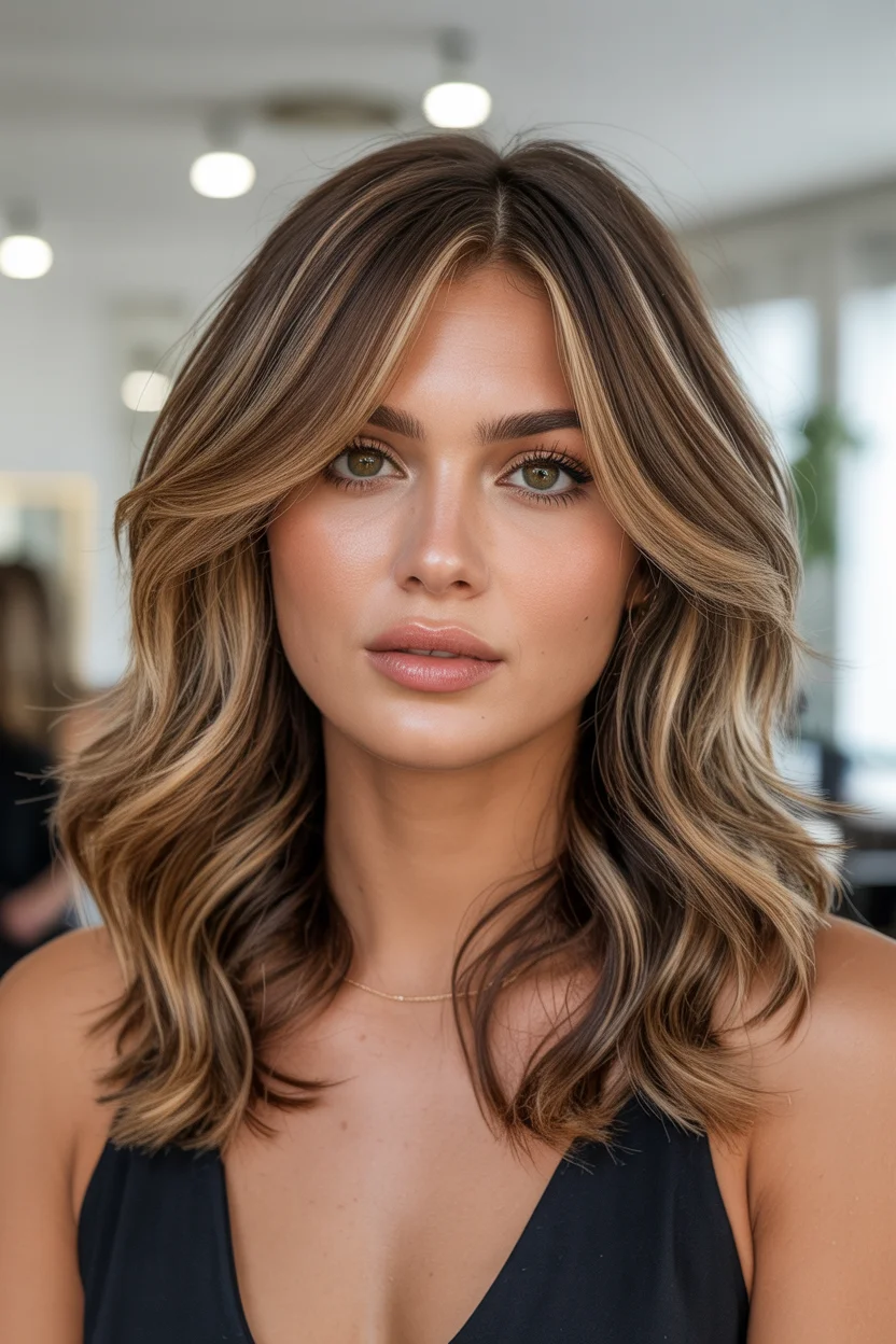 versatile summer haircuts for medium hair 2026 Layered Medium Cut with Face-Framing Brightness