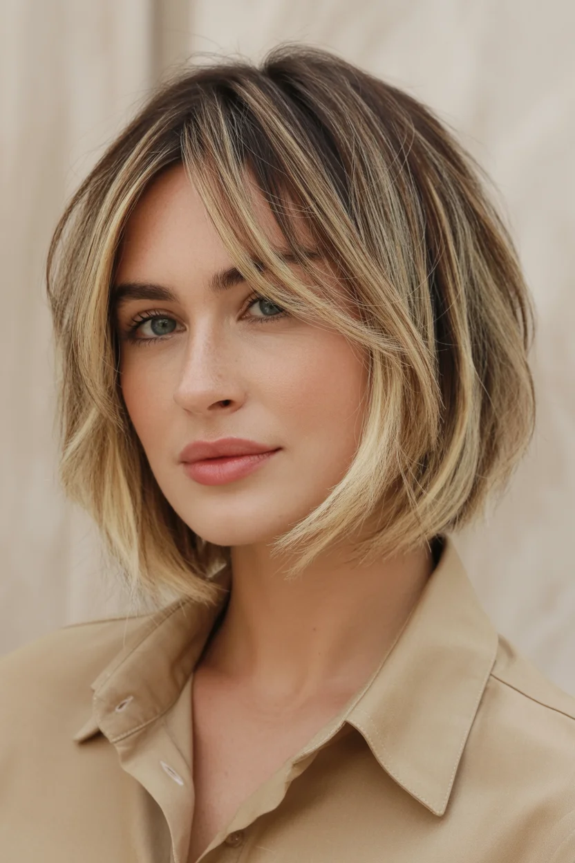 youthful summer haircuts for women over 40 2026 Soft French Bob with Sunlit Dimension