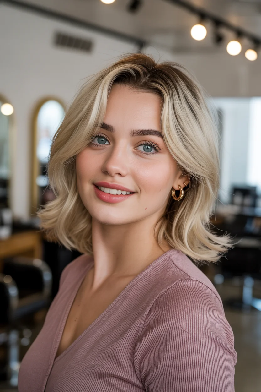 youthful summer haircuts for women over 40 2026 Feathered Blonde Shag with Lifted Layers