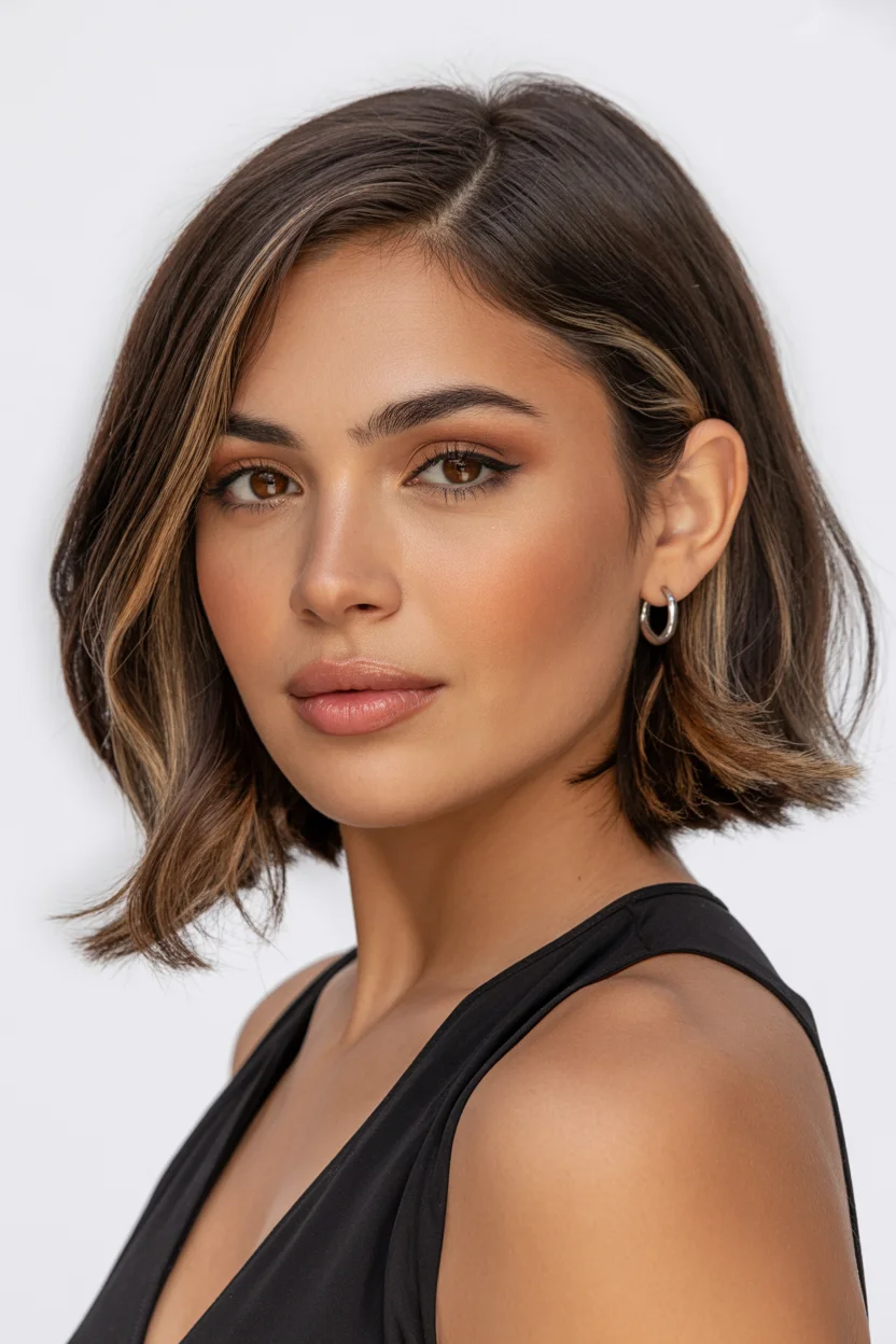 youthful summer haircuts for women over 40 2026 Textured Jaw Length Cut with Effortless Volume