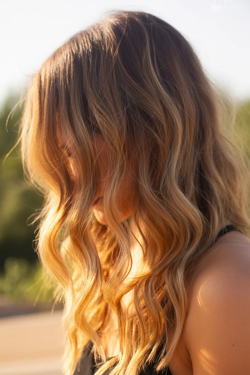 caramel summer ombre hair color 2026 Sunlit Caramel Ombre That Feels Like Golden Hour on Your Hair