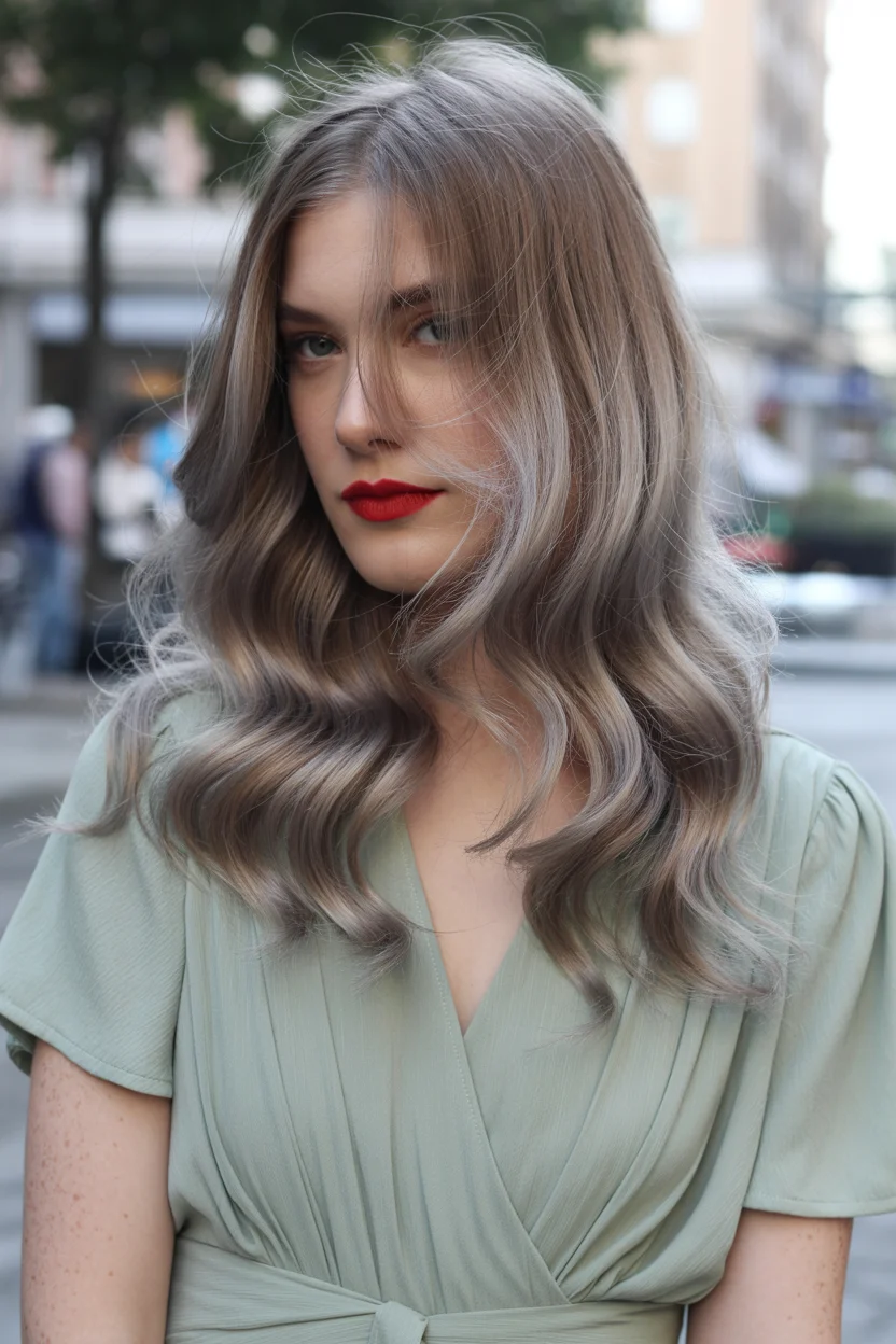 cool summer hair color for light skin 2026 Smoky Mushroom Blonde With Cool-Toned Elegance