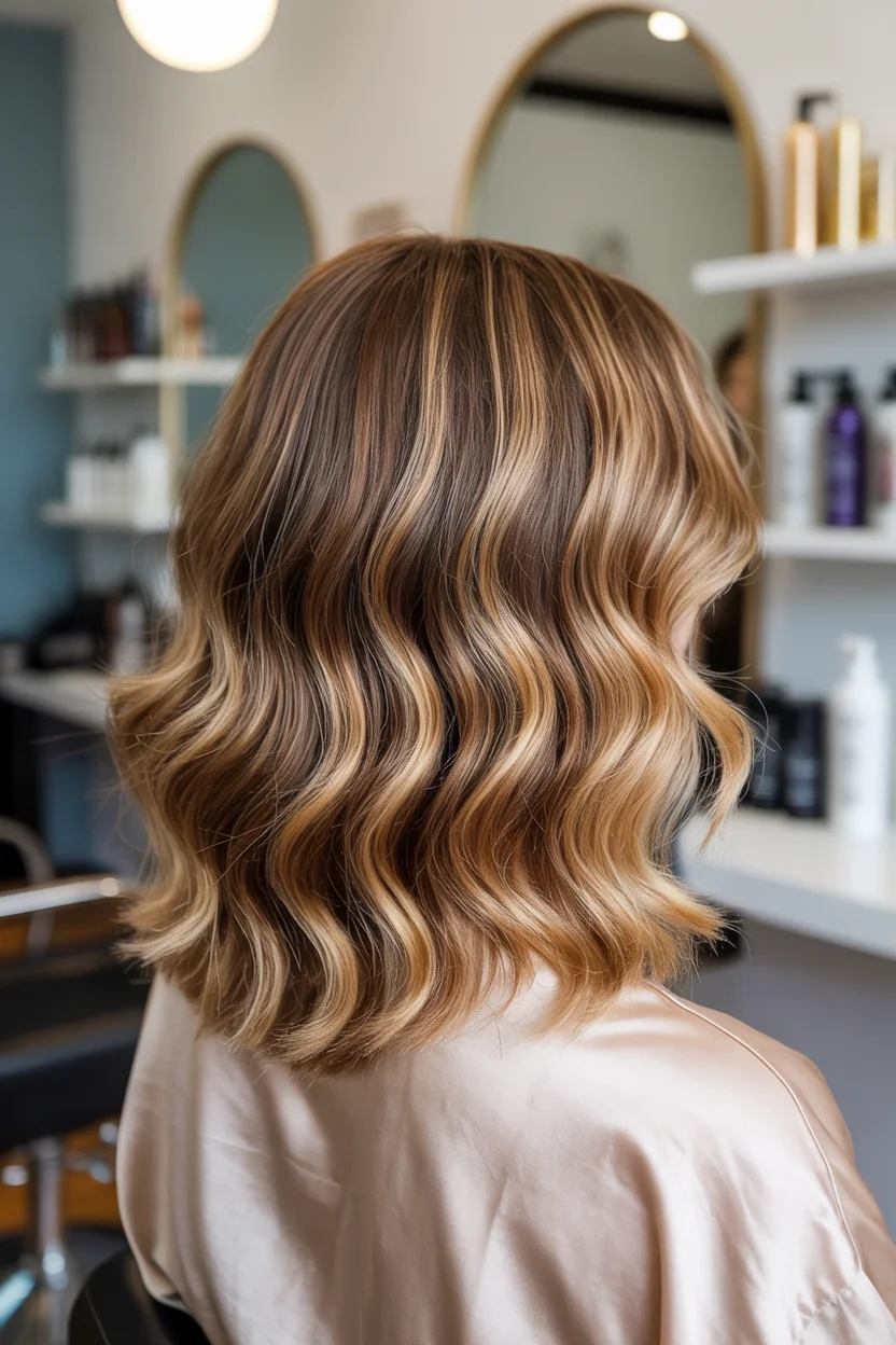 cool summer hair color for light skin 2026 Soft Honey Bronde Bob With Beachy Texture