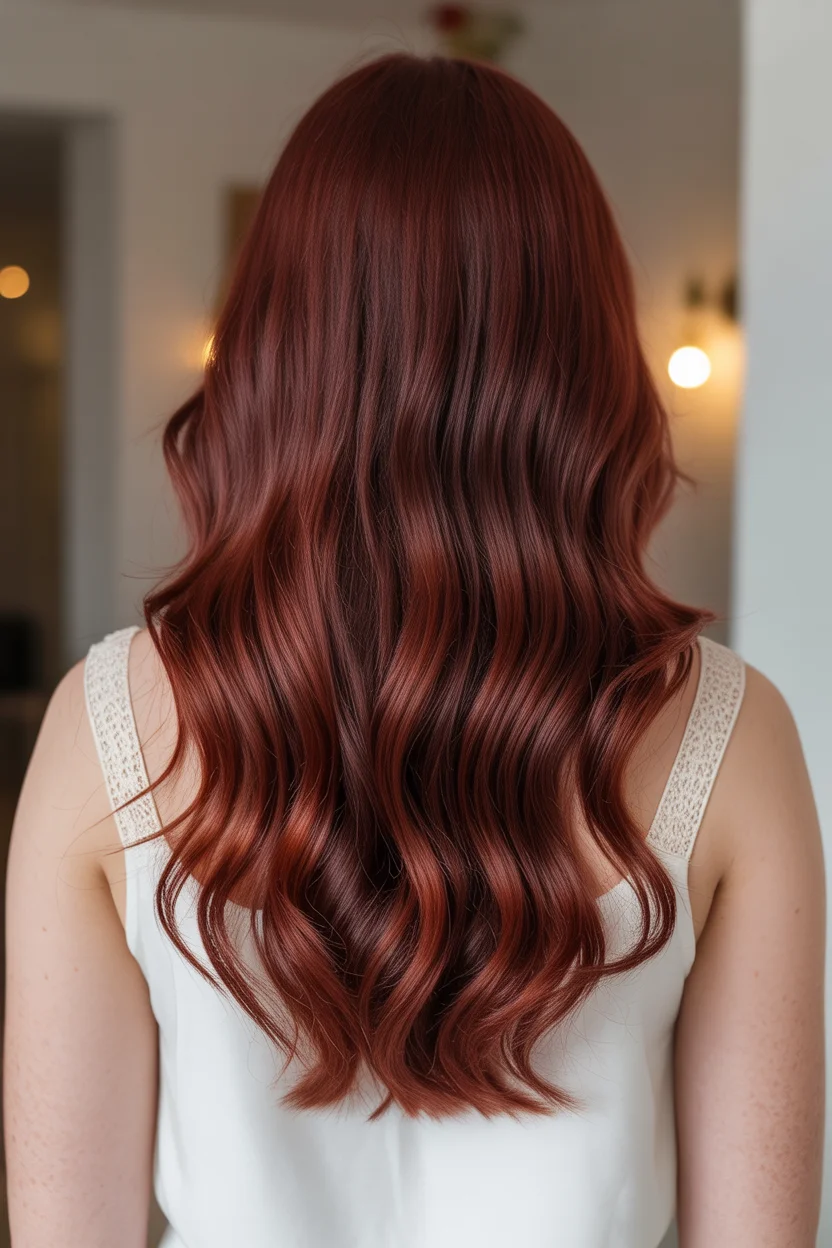 copper summer red hair color 2026 Rich Auburn-Copper Blend with Soft Romantic Texture